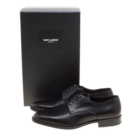 Saint Laurent Paris Black Leather Montaigne Lace Up Derby Size 